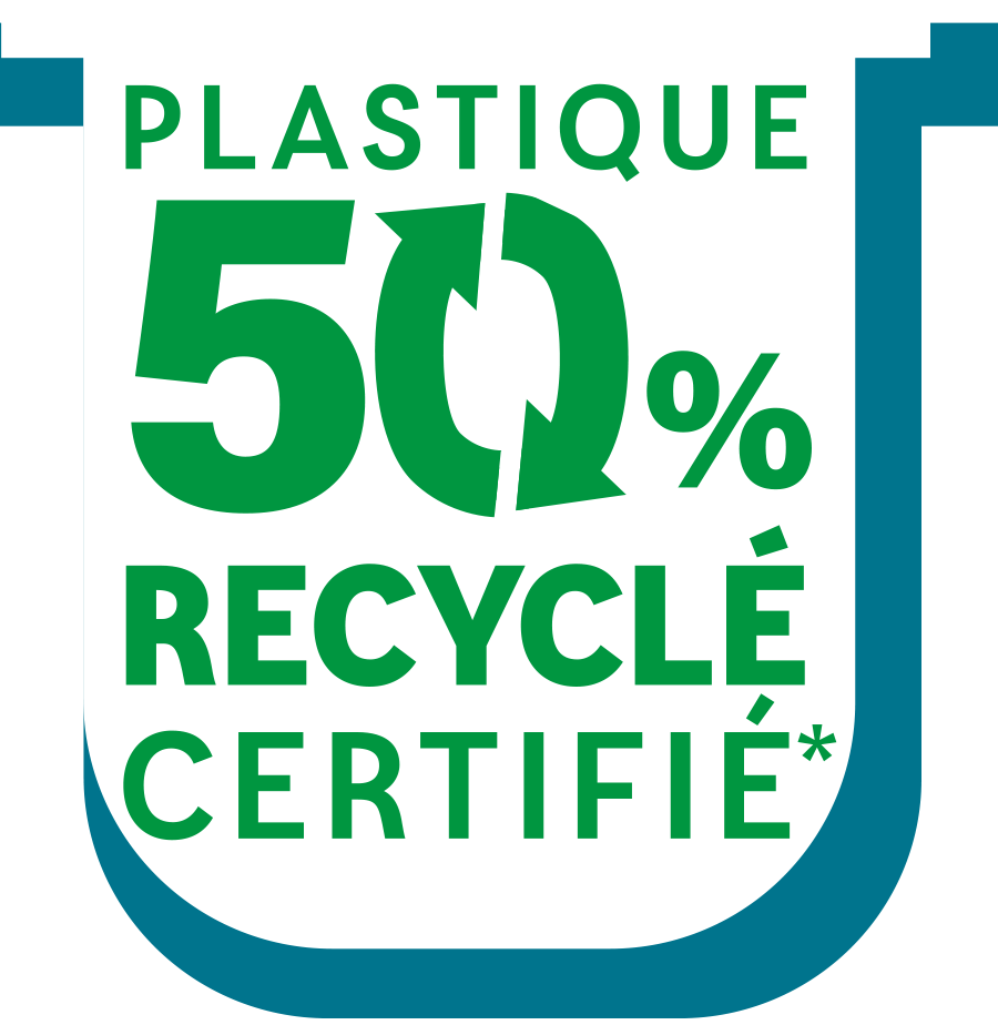 plastique 50% recyclé certifié
